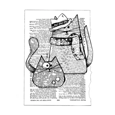 Crafty Individuals Trilby Cats Unmounted Rubber Stamps