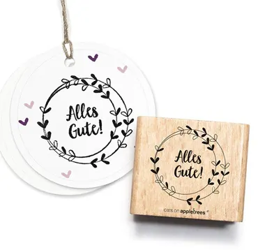 Cats on appletrees Stempel Alles Gute Blütenkranz