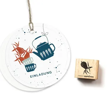 Cats on appletrees Stempel Hagebutte