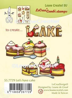 LeCreaDesign® combi clear stamp Let's have cake