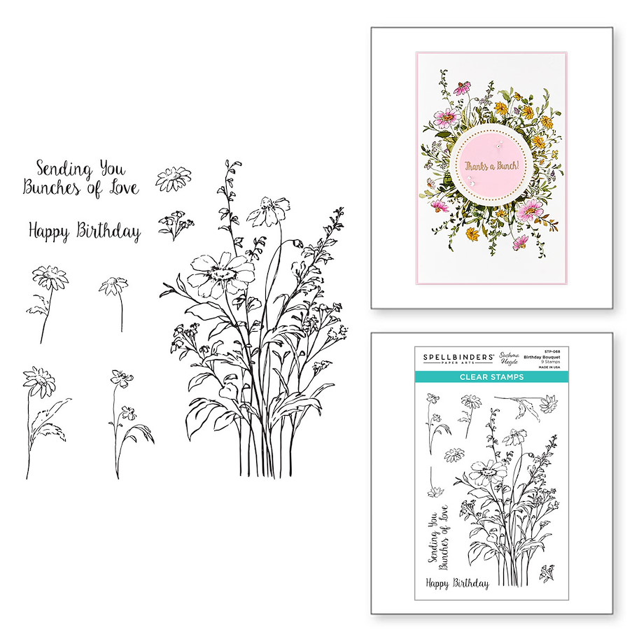 Spellbinders Birthday Bouquet Clear Stamp Set