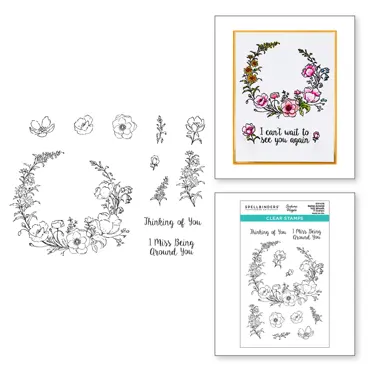 Spellbinders Being Around You Wreath Clear Stamp Set