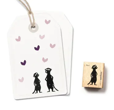 Cats on appletrees Stempel Erdmännchen Paco