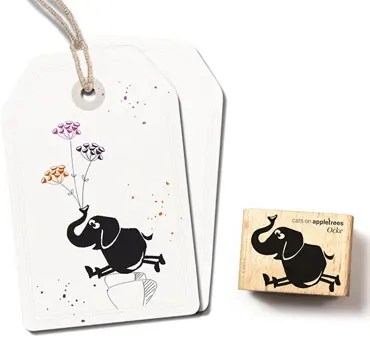 Cats on appletrees Stempel Ocke liegend