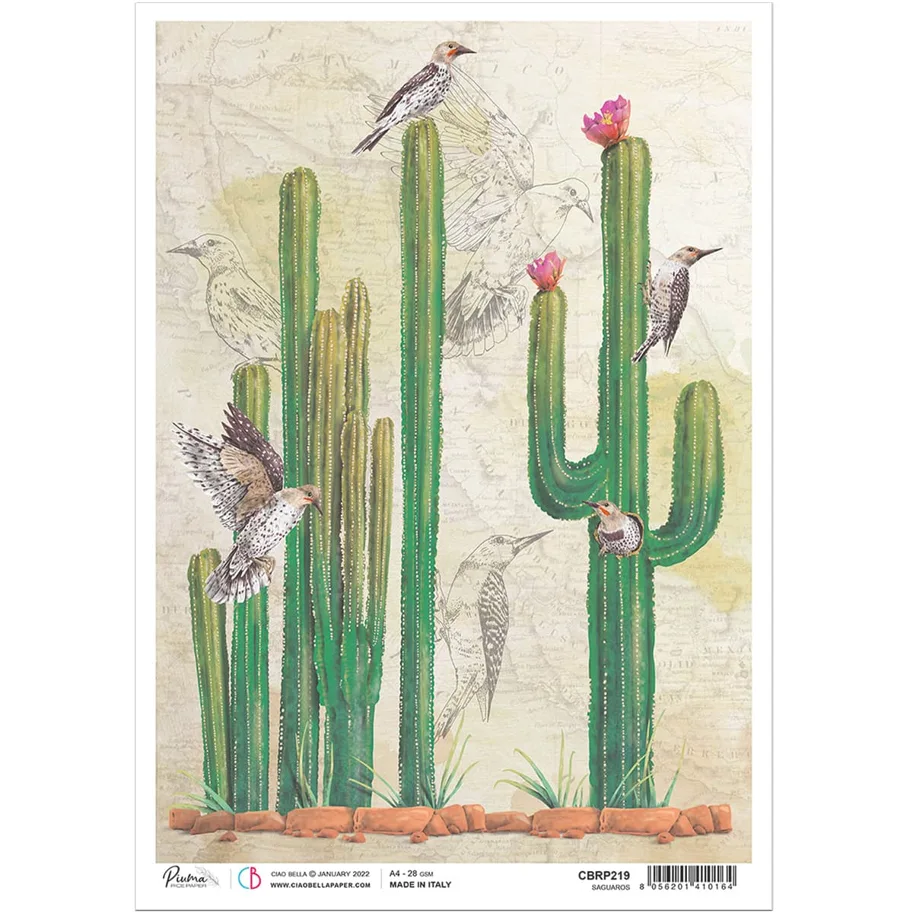CIAO BELLA - RICE PAPER A4 SAGUAROS