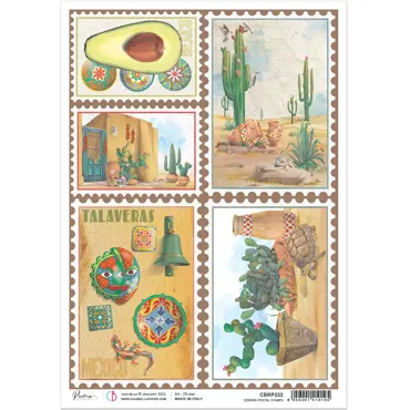 CIAO BELLA - RICE PAPER A4 SONORA POSTAL STAMPS