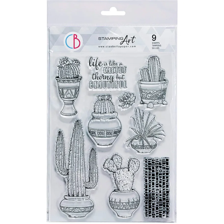 CIAO BELLA - CLEAR STAMP SET 6"X8" LIFE IS LIKE A CACTUS