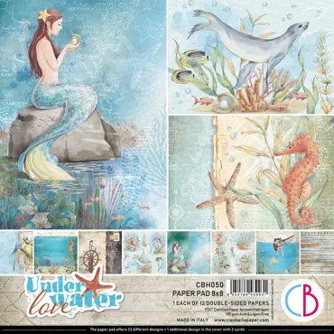 CIAO BELLA - UNDERWATER LOVE PAPER PAD 8"X8" 12/PKG
