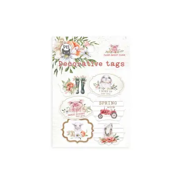 P13 -DECORATIVE TAGS FARM SWEET FARM 04, 6PCS.