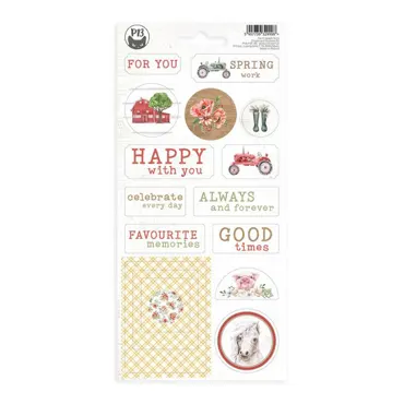 P13 - CHIPBOARD STICKER SHEET FARM SWEET FARM 02, 10,5 X 22CM