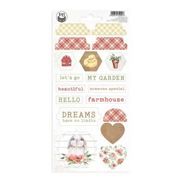 P13 - CHIPBOARD STICKER SHEET FARM SWEET FARM 03, 10,5 X 22CM
