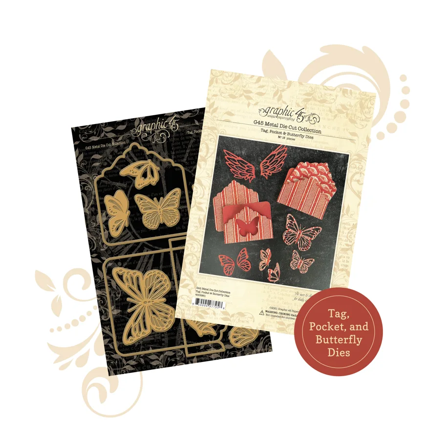 Graphic 45 Tag, Pocket & Butterfly Dies