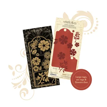 Graphic 45 Large Tag, ATC Tag and Flower Dies