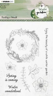 Studio Light Winter Garden Clear Stamps Building a Wreath