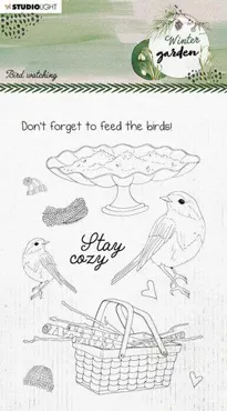 Studio Light Winter Garden Clear Stamps Bird Watching