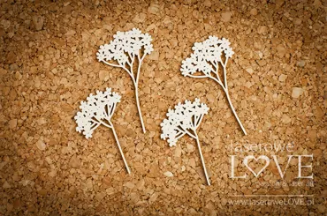 Laserowe LOVE - Chipboard - Flowers of yarrow