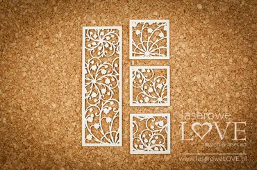 Laserowe LOVE - Chipboard - Lilies of the valleys background elements