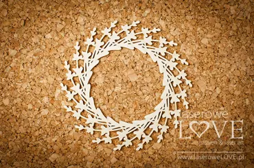 Laserowe LOVE - Chipboard - Wreath - Sweet Lavender