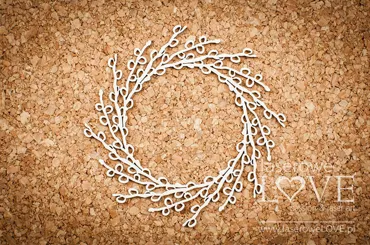 Laserowe LOVE - Chipboard - Wreath with catkins