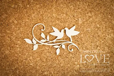 Laserowe LOVE - Chipboard -Birds on the branch