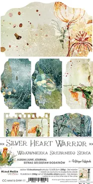 CRAFT O'CLOCK - SILVER HEART WARRIOR - JUNK JOURNAL EXTRAS SET