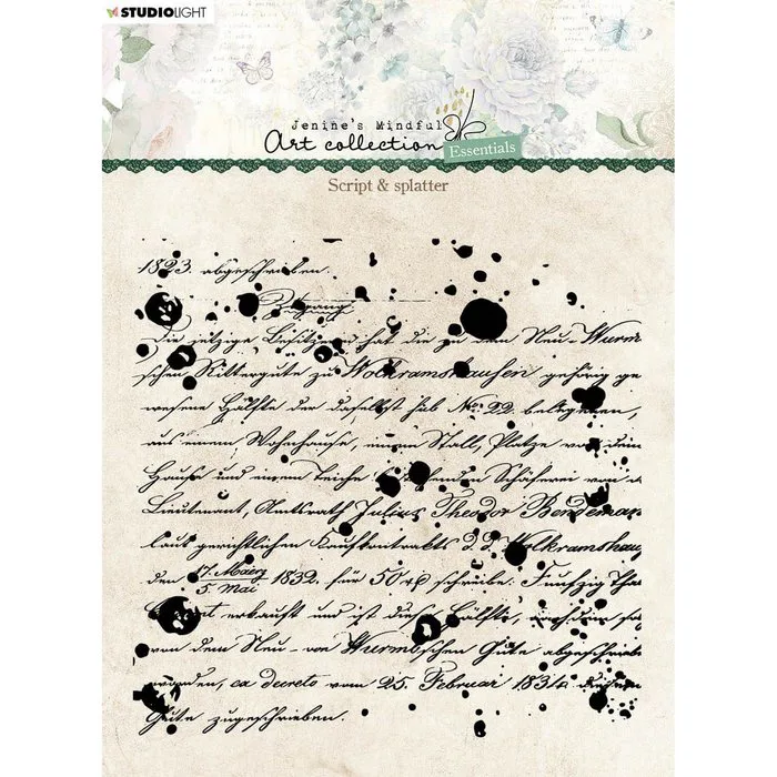 Studio Light Background Script & Splatter Essentials Clear Stamps Lilly-Art
