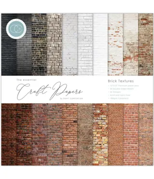 Craft Consortium Essential Craft Papers 12x12 Inch Paper Pad Brick Textures