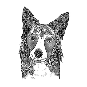 Crafty Individuals Happy Collie Unmounted Rubber Stamps