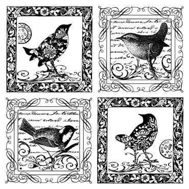 Crafty Individuals Four Little Songbirds Unmounted Rubber Stamps