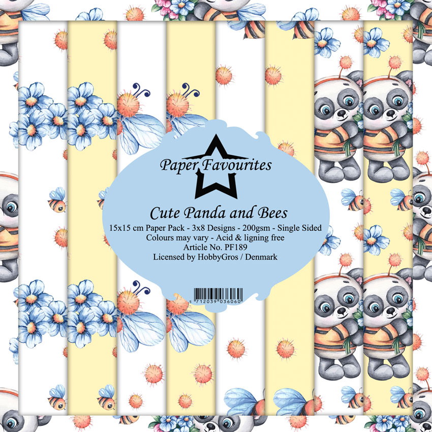 Paper Favourites Cute Panda and Bees 6x6 Inch Paper Pack