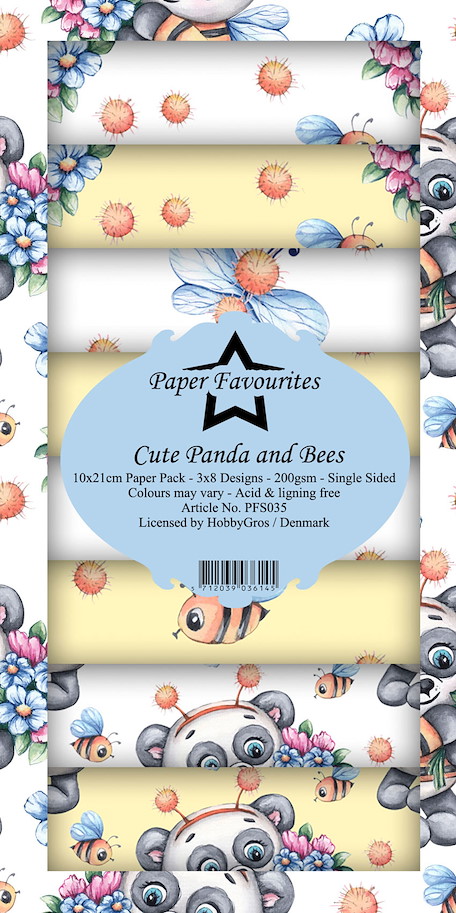 Paper Favourites Cute Panda and Bees Slim Paper Pack 