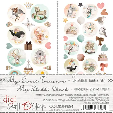 CRAFT O'CLOCK - LABELS SET - 24 - MY SWEET TREASURE - UNIVERSAL SET