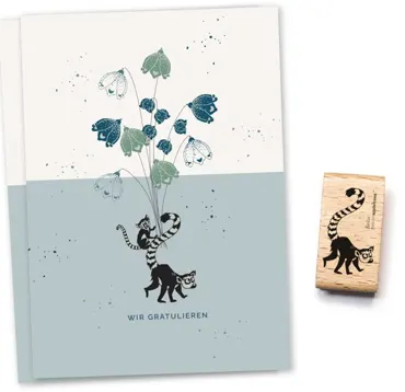 Cats on appletrees Stempel Lemur Raku