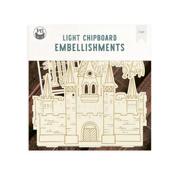 P13 - 3D LIGHT CHIPBOARD BASE - CASTLE , 8X8", 1SET