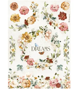 Stamperia Rice Paper A4 Garden of Promises Dreams