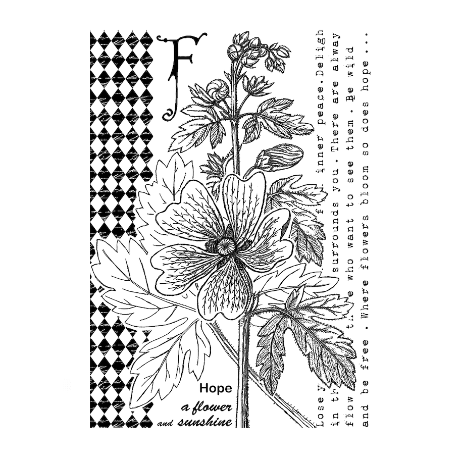 Crafty Individuals F is for Flower Unmounted Rubber Stamps