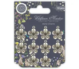 Craft Consortium Wildflower Meadow Special Edition Metal Charms Silver Flowers