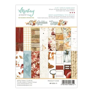 MINTAY PAPERS - 6 X 8 ADD-ON PAPER PAD - GOLDEN DAYS