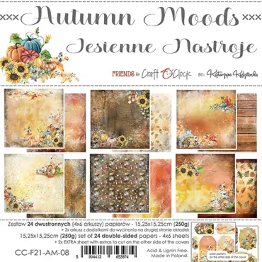 CRAFT O'CLOCK - AUTUMN MOODS - A SET OF PAPERS 15,25X15,25CM