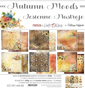 CRAFT O'CLOCK - AUTUMN MOODS - A SET OF PAPERS 30,5X30,5CM