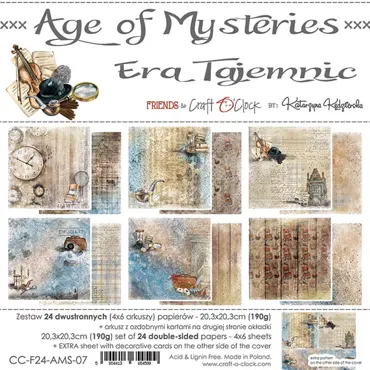 CRAFT O'CLOCK - AGE OF MYSTERIES - A SET OF PAPERS 20,3X20,3CM