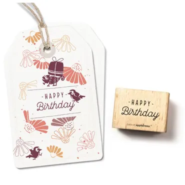 Cats on appletrees Stempel Happy Birthday 8