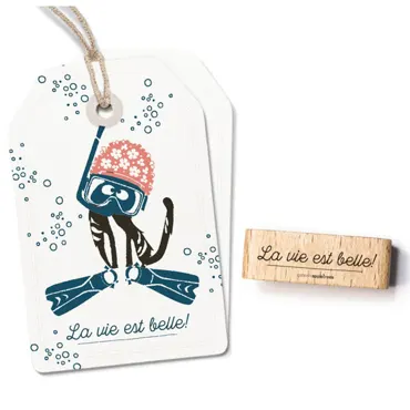 Cats on appletrees Stempel La vie est belle