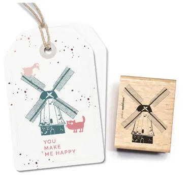 Cats on appletrees Stempel Windmühle