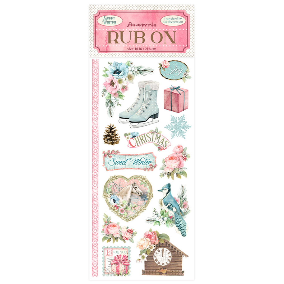 Stamperia Sweet Winter Rub-On 4x8,5 Inch 