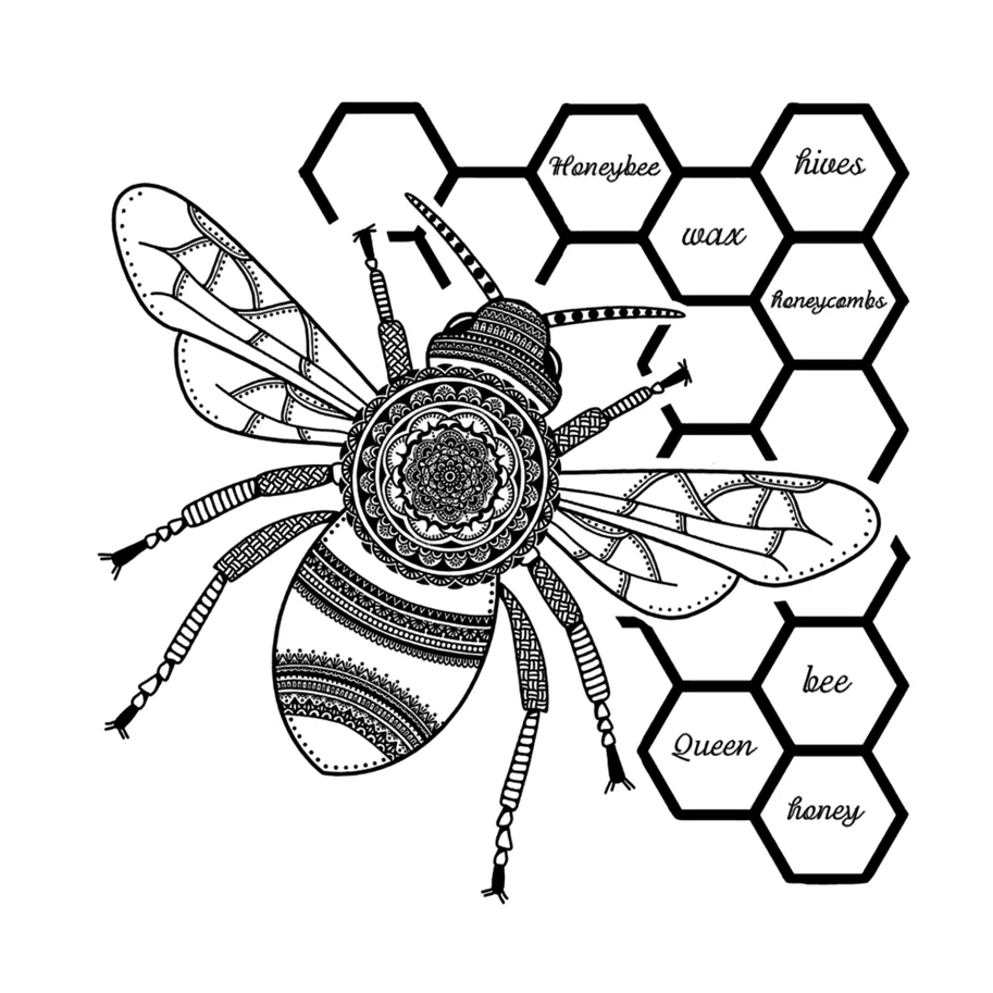 Crafty Individuals Honeybee Unmounted Rubber Stamps
