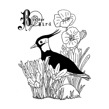 Crafty Individuals B is for Bird Unmounted Rubber Stamps