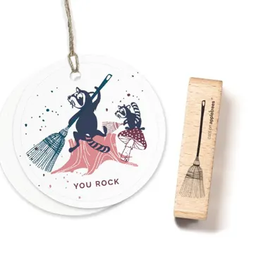 Cats on appletrees Stempel Strohbesen