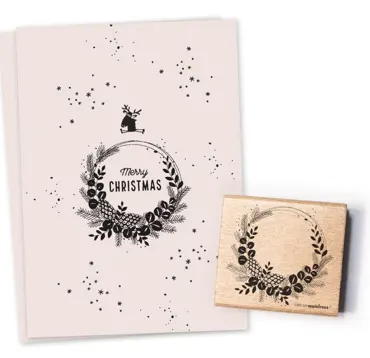 Cats on appletrees Stempel Weihnachtskranz 1