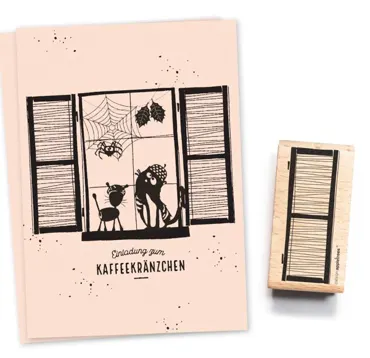 Cats on appletrees Stempel Französischer Fensterladen